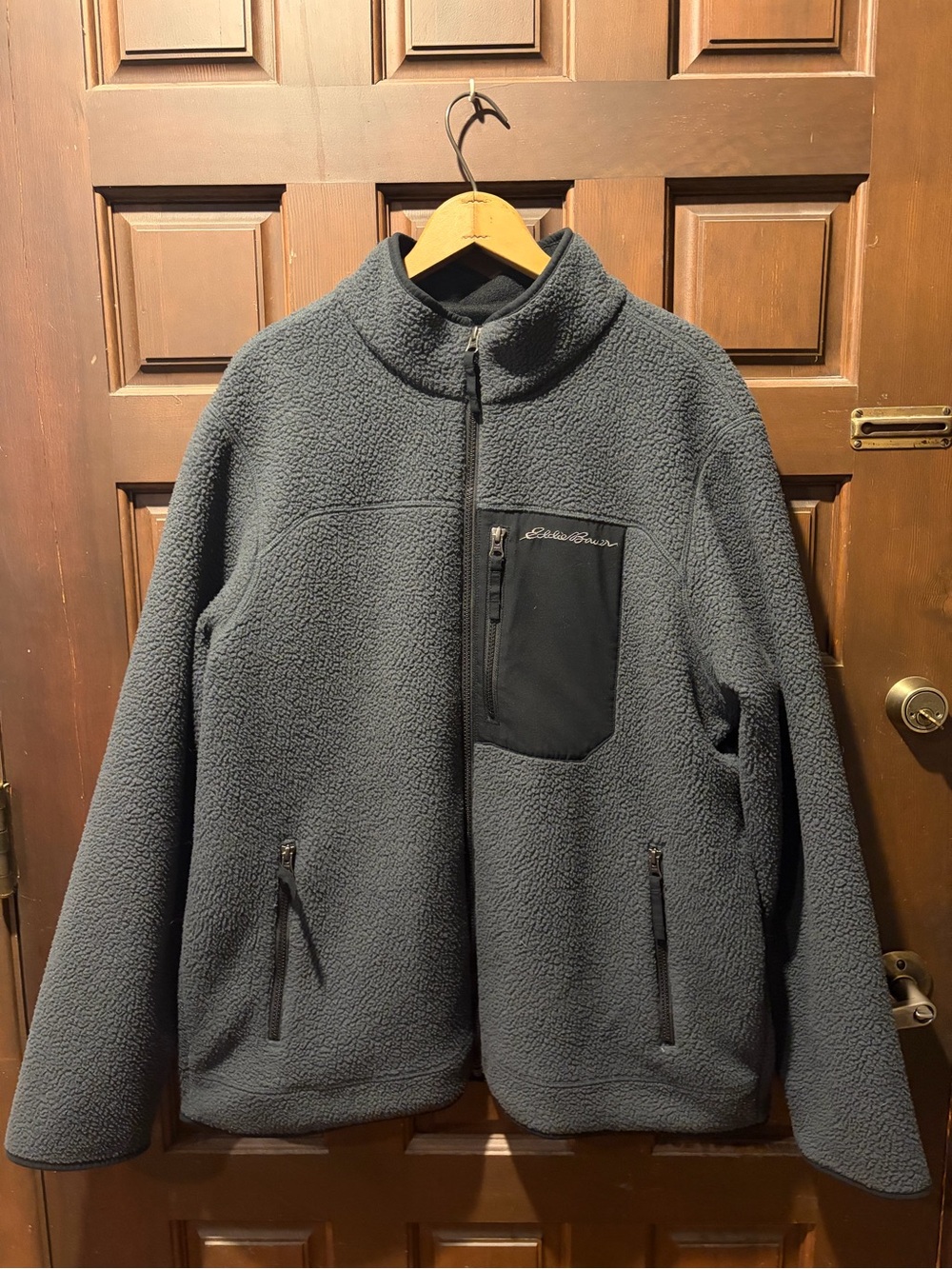 Eddie Bauer Men's Charcoal Gray Sherpa Full-Zip Jacket